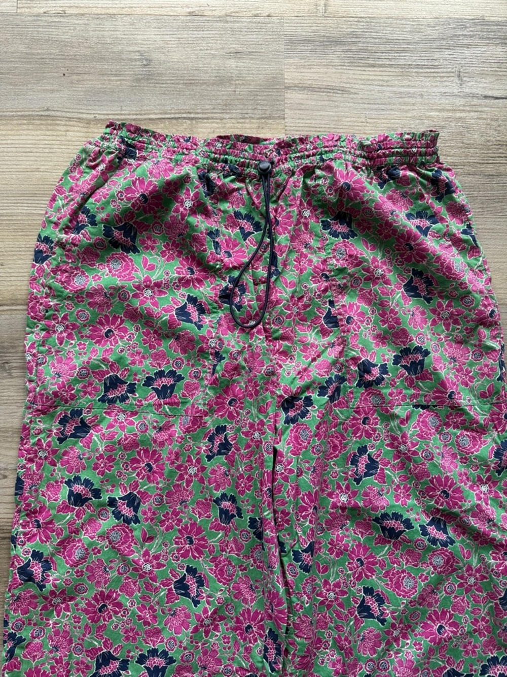 Anthropologie Sundry Ditzy Floral Pants Size 2 Medium (8-10) Green Pink Blue - Picture 3 of 5